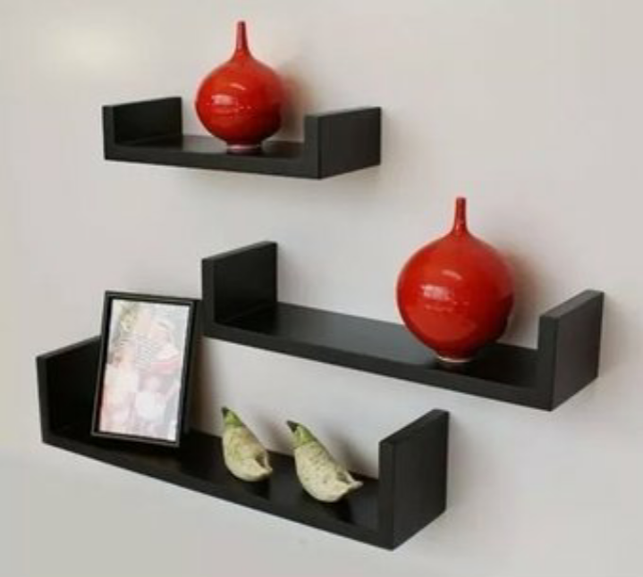 Set of 3 ornament shelves (black)