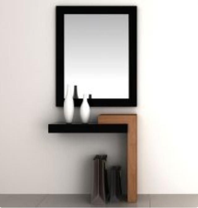 Julio shelf console and mirror set