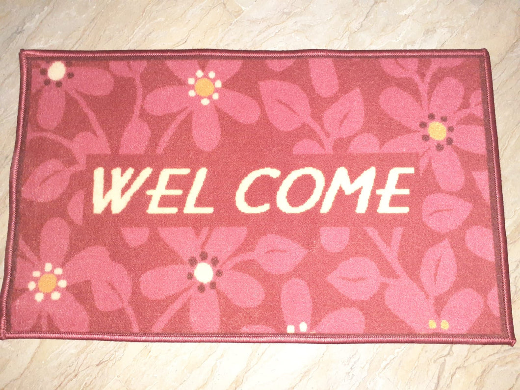 Pink welcome door mat