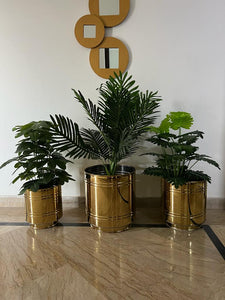 Golden planters set of 3
