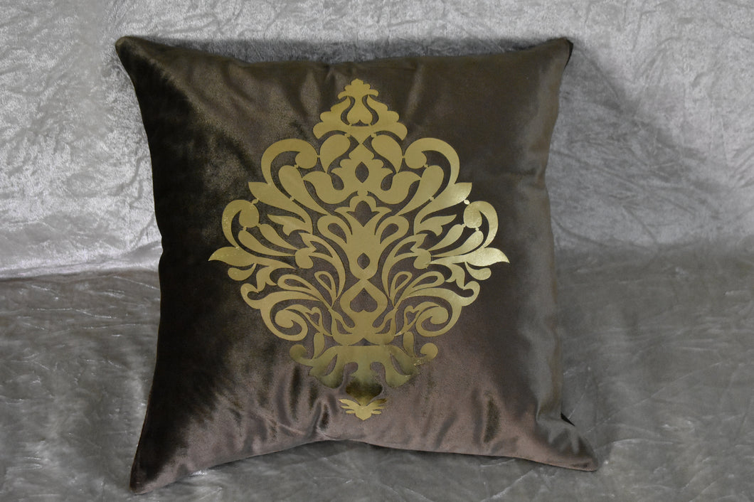 Chocolate brown cushion cover with filling