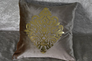 Light brown cushion cover with filling