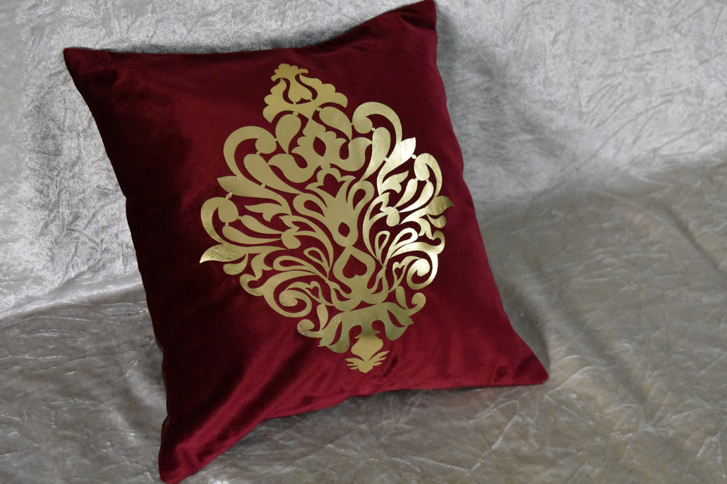 Mahogany red cushion cover with filling