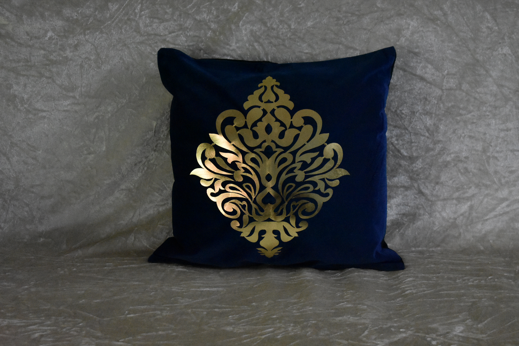 Royal blue cushion cover with filling