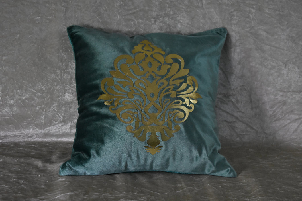 Sea green cushion cover with filling